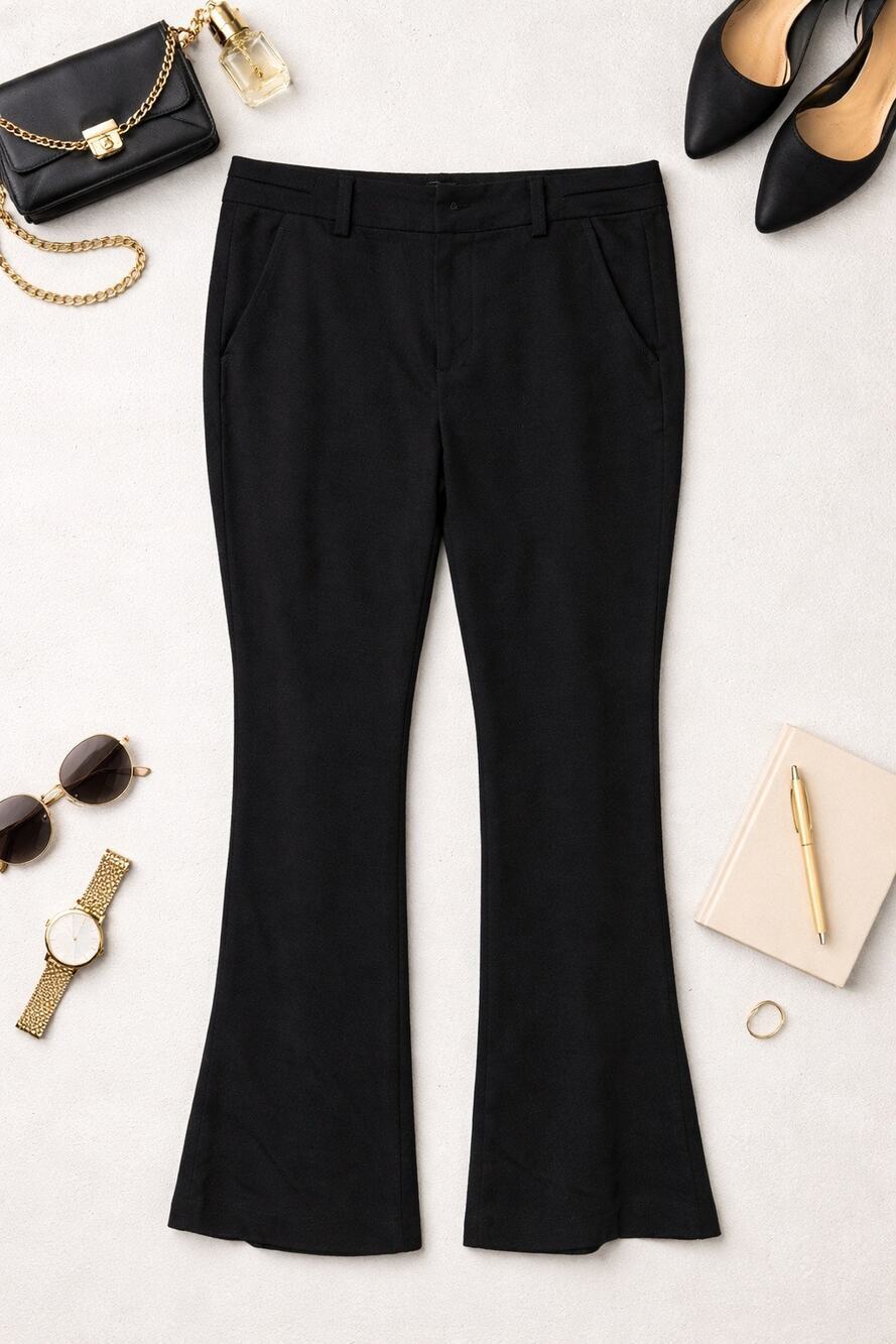 Revery Black Knit Stretch Plus Size Pants 16 Neutral Classic Pull On